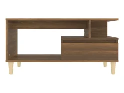 Mesa de centro madera contrachapada roble marrón 90x49x45 cm