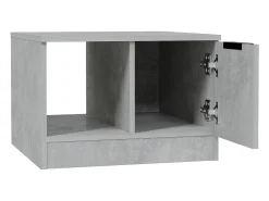 Mesa de centro madera contrachapada gris hormigón 50x50x36 cm