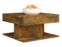 Mesa de centro madera contrachapada roble ahumado 57x57x30 cm