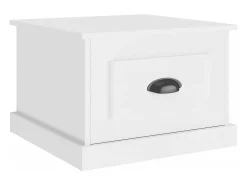 Mesa de centro madera contrachapada blanco 50x50x35 cm