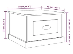 Mesa de centro madera contrachapada blanco 50x50x35 cm