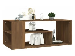 Mesa de centro madera contrachapada roble marrón 100x50x40 cm