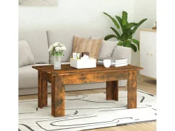 Mesa de centro madera contrachapada roble ahumado 100x60x42 cm