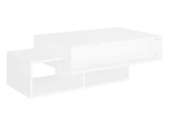 Mesa de centro madera contrachapada blanco 105x55x32 cm