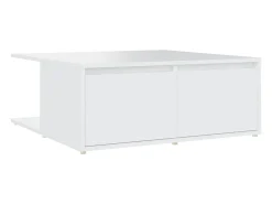Mesa de centro madera contrachapada blanco 80x80x31 cm