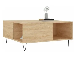 Mesa de centro madera contrachapada roble Sonoma 80x80x36,5 cm