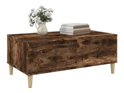 Mesa de centro madera contrachapada roble ahumado 90x50x36,5 cm