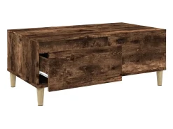 Mesa de centro madera contrachapada roble ahumado 90x50x36,5 cm