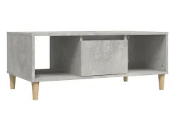 Mesa de centro madera contrachapada gris hormigón 90x50x36,5 cm