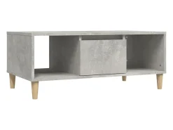 Mesa de centro madera contrachapada gris hormigón 90x50x36,5 cm