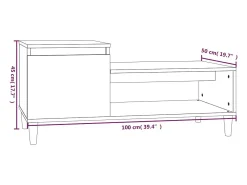 Mesa de centro madera contrachapada blanco brillo 100x50x45 cm