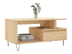 Mesa de centro madera contrachapada roble Sonoma 90x49x45 cm
