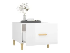Mesa de centro madera contrachapada brillo blanco 50x50x40 cm ES35665