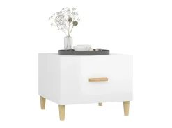 Mesa de centro madera contrachapada brillo blanco 50x50x40 cm ES35665