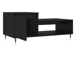 Mesa de centro madera contrachapada negro 100x50x45 cm