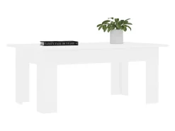 Mesa de centro madera contrachapada blanco 100x60x42 cm