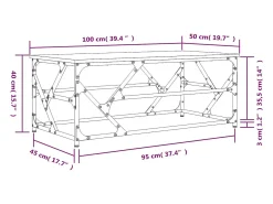 Mesa de centro madera contrachapada roble Sonoma 100x50x40 cm