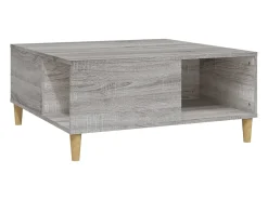 Mesa de centro madera contrachapada gris Sonoma 80x80x36,5 cm