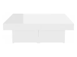 Mesa de centro madera contrachapada blanco brillante 90x90x28cm
