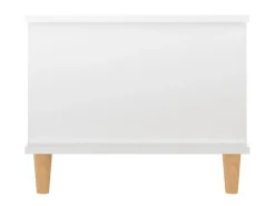 Mesa de centro madera contrachapada blanco brillo 90x50x40 cm