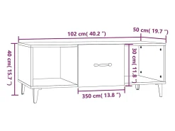Mesa de centro madera contrachapada negro 102x50x40 cm