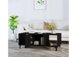 Mesa de centro madera contrachapada negro 102x50x40 cm