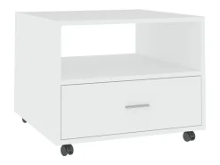 Mesa de centro madera contrachapada blanco 55x55x40 cm