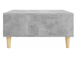 Mesa de centro madera contrachapada gris hormigón 60x60x30 cm