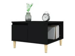 Mesa de centro madera contrachapada negro 55x55x36,5 cm