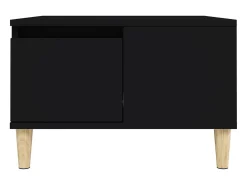 Mesa de centro madera contrachapada negro 55x55x36,5 cm