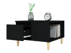 Mesa de centro madera contrachapada negro 55x55x36,5 cm