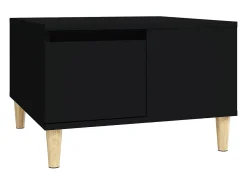 Mesa de centro madera contrachapada negro 55x55x36,5 cm