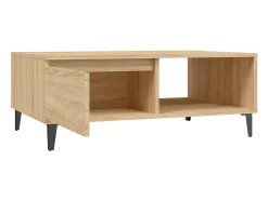 Mesa de centro madera contrachapada color roble 90x60x35 cm