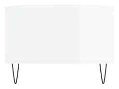 Mesa de centro madera contrachapada blanco brillo 90x50x36,5 cm