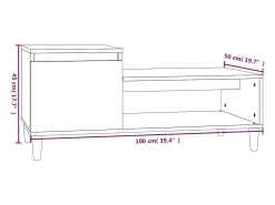 Mesa de centro madera contrachapada roble marrón 100x50x45 cm