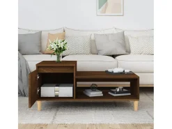 Mesa de centro madera contrachapada roble marrón 100x50x45 cm
