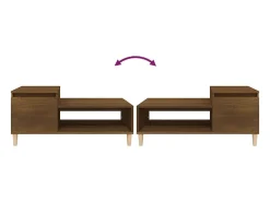 Mesa de centro madera contrachapada roble marrón 100x50x45 cm
