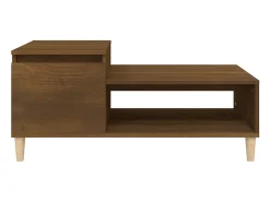Mesa de centro madera contrachapada roble marrón 100x50x45 cm