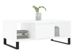 Mesa de centro madera contrachapada blanco 90x50x36,5 cm