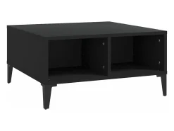 Mesa de centro madera contrachapada negro 60x60x30 cm