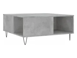 Mesa de centro madera contrachapada gris hormigón 80x80x36,5 cm