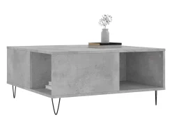 Mesa de centro madera contrachapada gris hormigón 80x80x36,5 cm