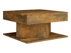 Mesa de centro madera contrachapada roble ahumado 57x57x30 cm