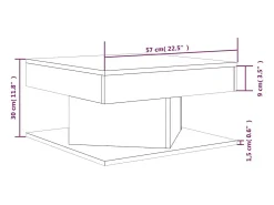 Mesa de centro madera contrachapada roble ahumado 57x57x30 cm