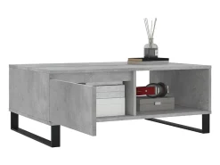 Mesa de centro madera de ingeniería gris hormigón 90x60x35 cm