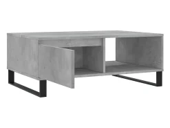 Mesa de centro madera de ingeniería gris hormigón 90x60x35 cm