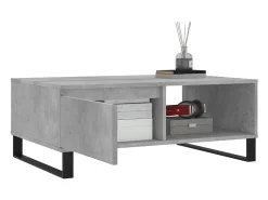 Mesa de centro madera de ingeniería gris hormigón 90x60x35 cm