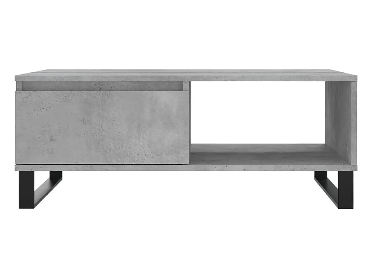 Mesa de centro madera de ingeniería gris hormigón 90x60x35 cm