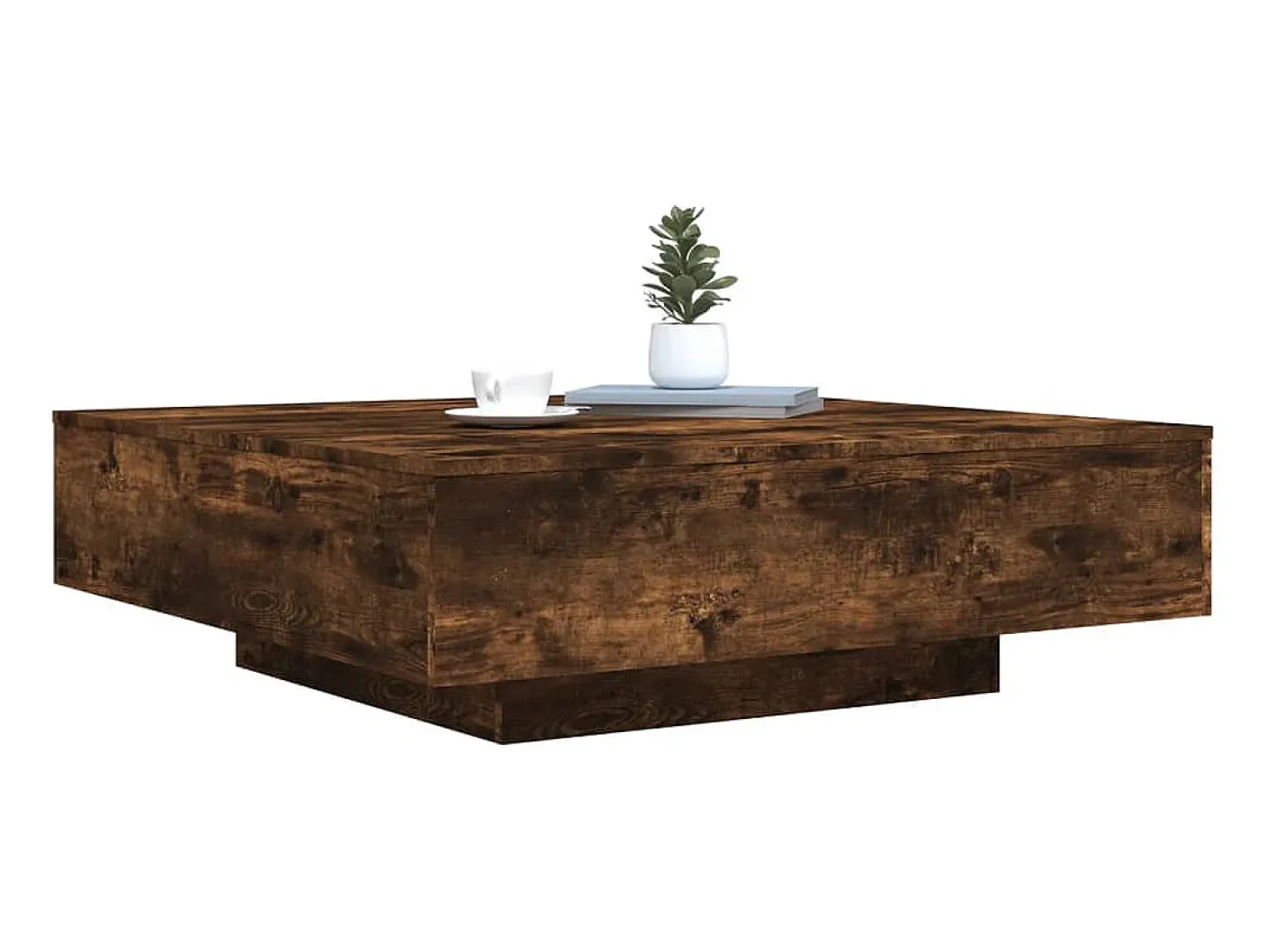 Mesa de centro madera de ingeniería roble ahumado 100x100x31 cm