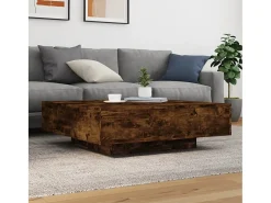 Mesa de centro madera de ingeniería roble ahumado 100x100x31 cm